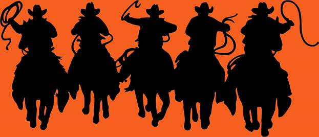 Five horsemen on horseback